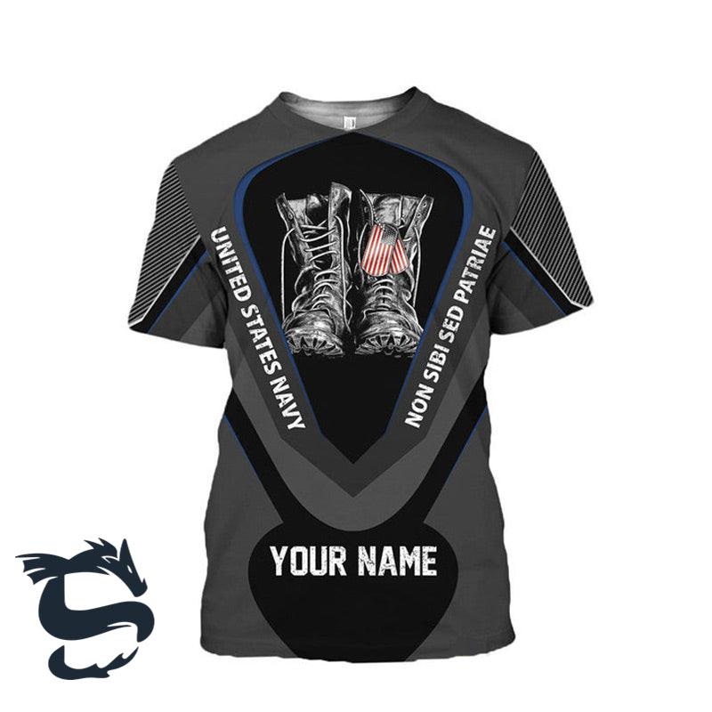 Personalized Black United States Navy T-shirt - Santa Joker