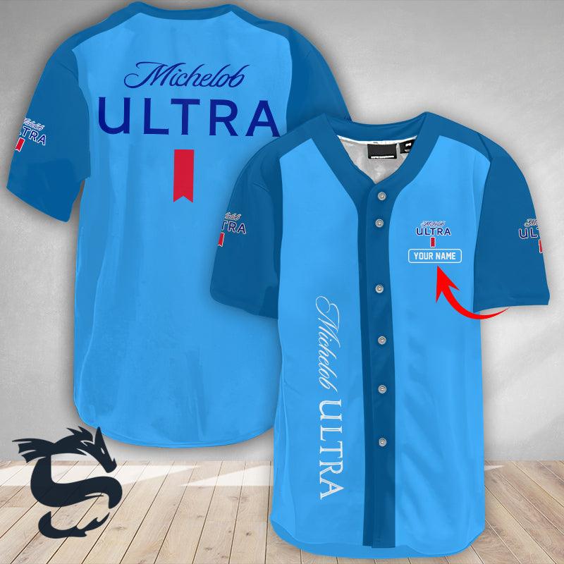 Personalized Blue Classic Love Michelob Ultra Baseball Jersey - Santa Joker