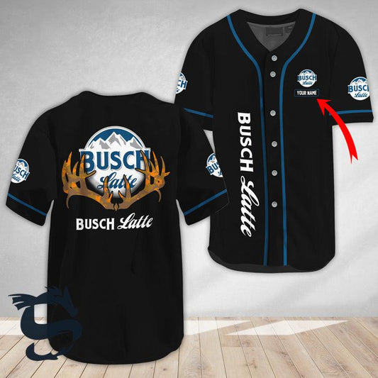Personalized Buck Horn Busch Latte Baseball Jersey - Santa Joker