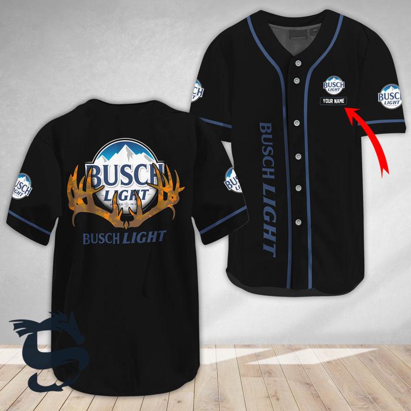 Personalized Buck Horn Busch Light Baseball Jersey - Santa Joker