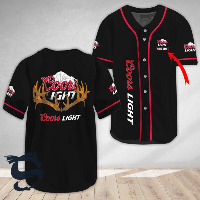 Personalized Buck Horn Coors Light Baseball Jersey - Santa Joker