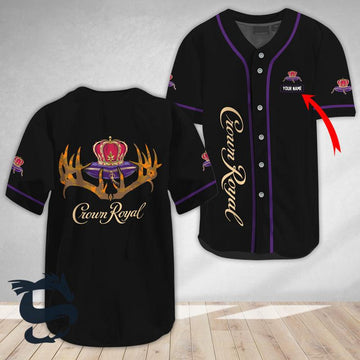 Personalized Buck Horn Crown Royal Baseball Jersey - Santa Joker