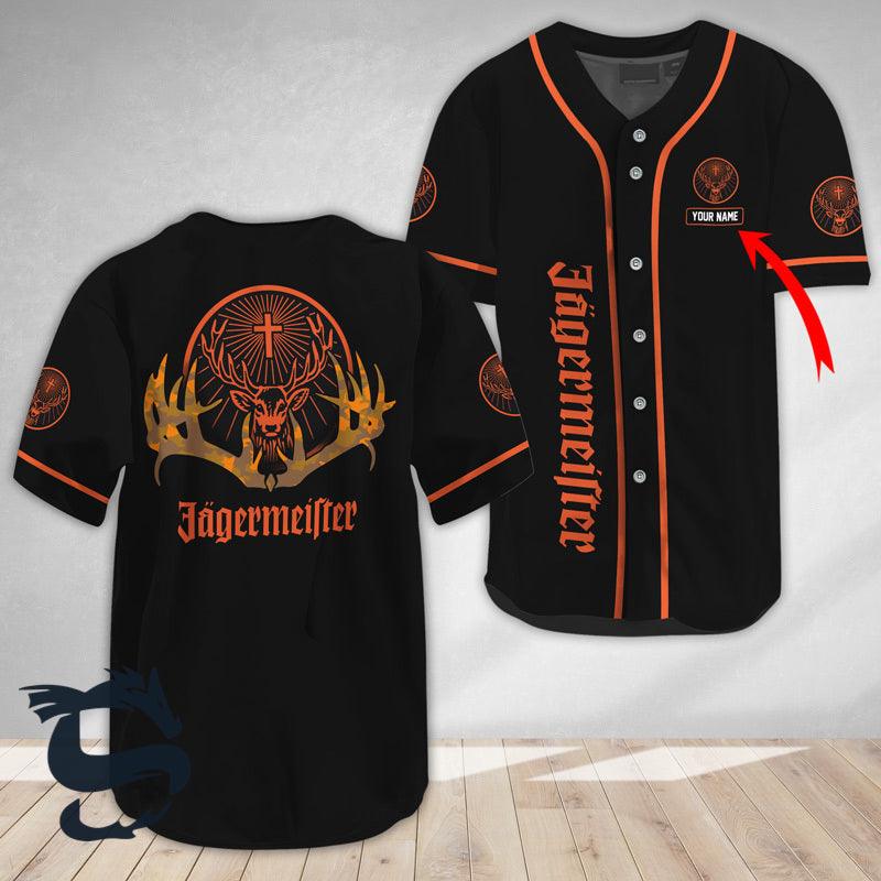 Personalized Buck Horn Jagermeister Baseball Jersey - Santa Joker