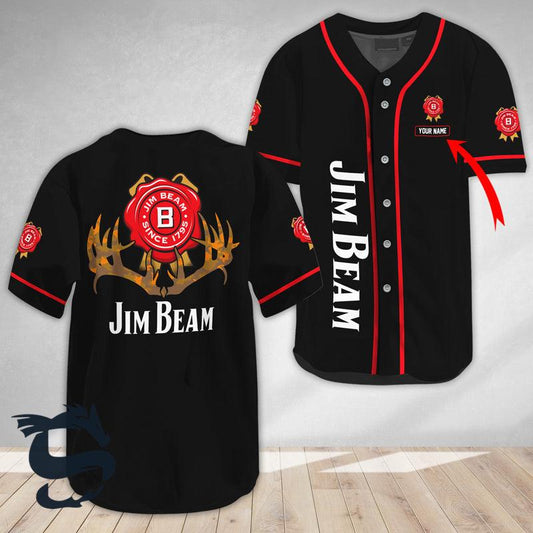 Personalized Buck Horn Jim Beam Baseball Jersey - Santa Joker