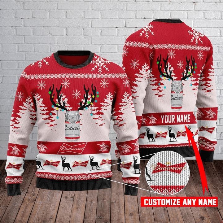 Personalized Budweiser Christmas Sweater  Budweiser Christmas Jumper