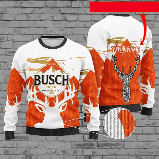 Personalized Busch Beer Christmas Sweater - Santa Joker