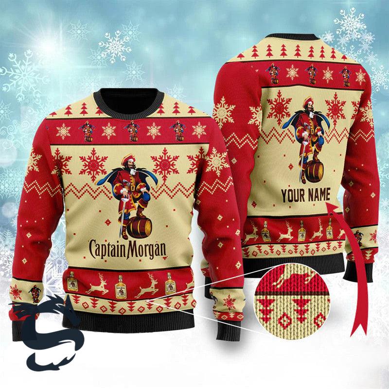 Personalized Captain Morgan Christmas Sweater - Santa Joker