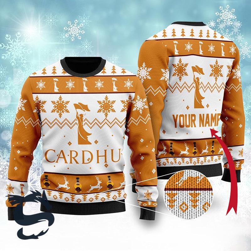 Personalized Cardhu Whiskey Ugly Sweater - Santa Joker
