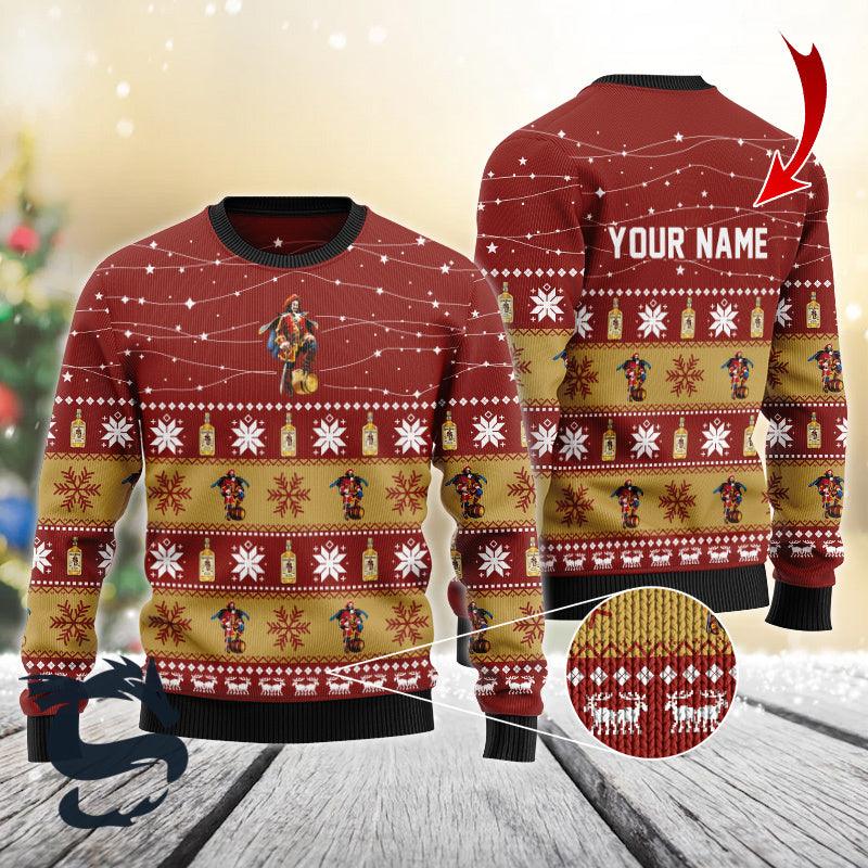 Personalized Christmas Twinkle Lights Captain Morgan Christmas Sweater - Santa Joker