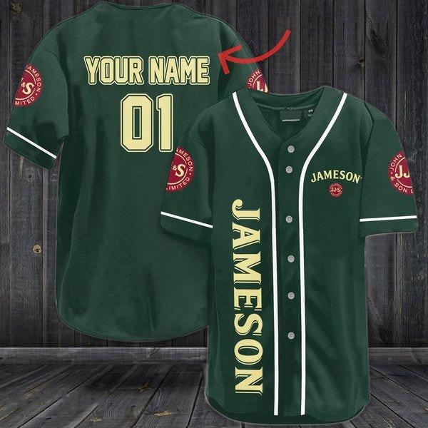 Personalized Green Jameson Whiskey Baseball Jersey - Santa Joker
