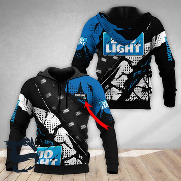 Personalized Halftone Bud Light Hoodie & Zip Hoodie - Santa Joker