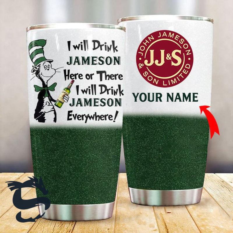Personalized I Will Drink Jameson Whiskey Stainless Steel Tumbler - Santa Joker
