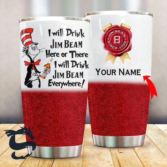 Personalized I Will Drink Jim Beam Stainless Steel Tumbler - Santa Joker
