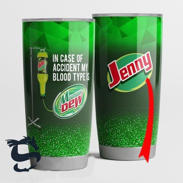 Personalized In Case Of Accident My Blood Type Is Mountain Dew Tumbler - Santa Joker
