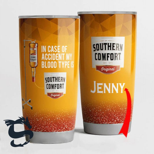 Personalized In Case Of Accident My Blood Type Is Southern Comfort Tumbler - Santa Joker