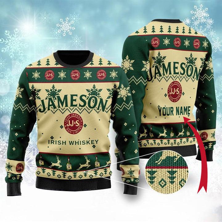 Personalized Jameson Christmas Ugly Sweater - Santa Joker