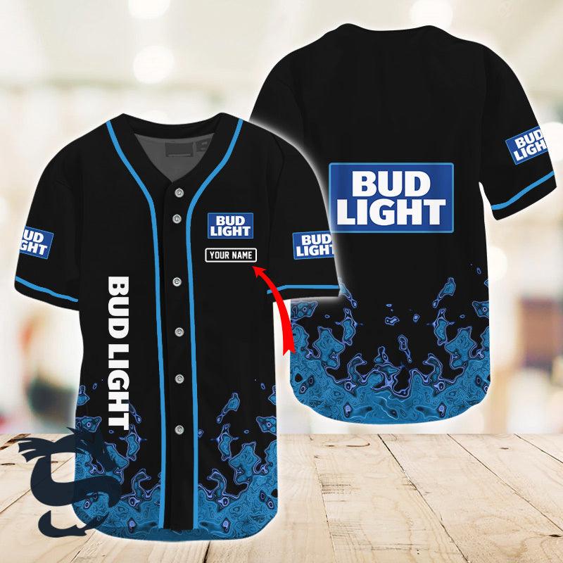 Personalized Liquid Abstract Bud Light Baseball Jersey - Santa Joker