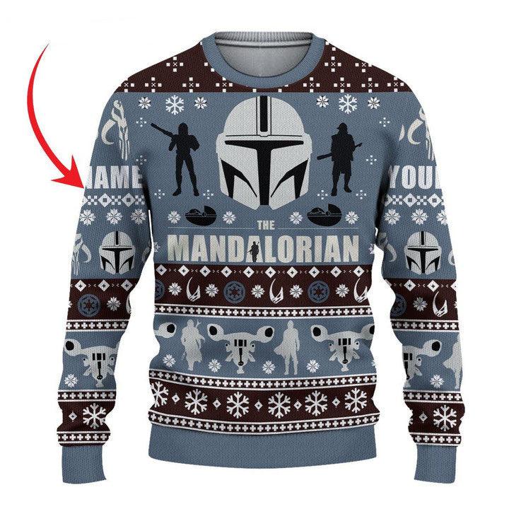 Personalized Mandalorian Christmas Sweater - Santa Joker
