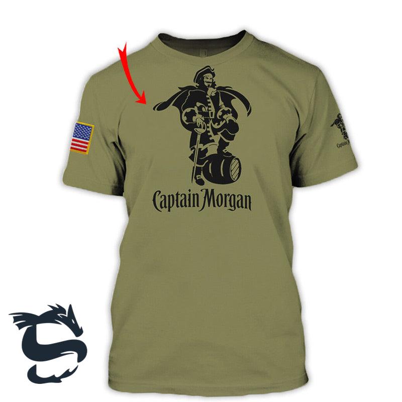 Personalized Military Green Captain Morgan T-shirt - Santa Joker