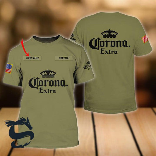 Personalized Military Green Corona Extra T-shirt - Santa Joker