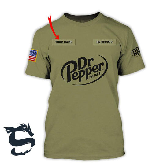 Personalized Military Green Dr Pepper T-shirt - Santa Joker