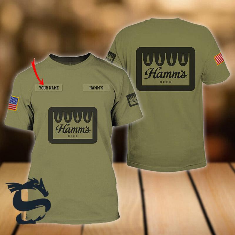 Personalized Military Green Hamm's Beer T-shirt - Santa Joker