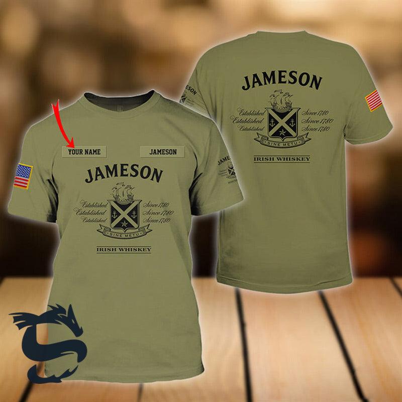 Personalized Military Green Jameson Whiskey T-shirt - Santa Joker