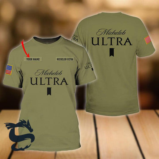 Personalized Military Green Michelob ULTRA T-shirt - Santa Joker