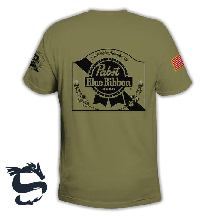 Personalized Military Green Pabst Blue Ribbon Beer T-shirt - Santa Joker