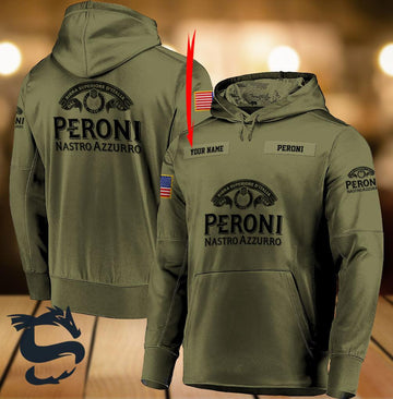 Personalized Military Green Peroni Nastro Azzurro Hoodie & Zip Hoodie - Santa Joker