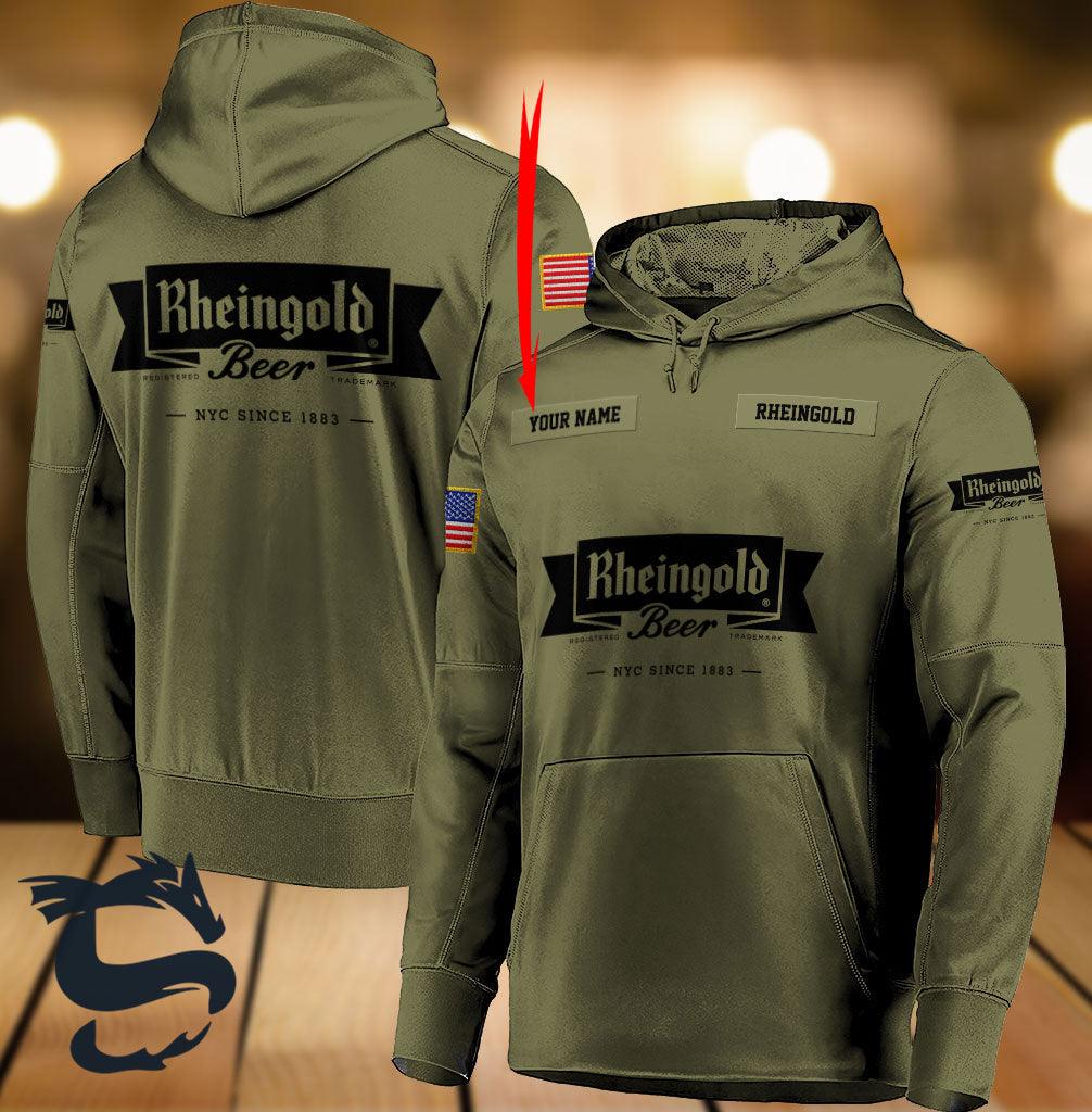 Personalized Military Green Rheingold Brewery Hoodie & Zip Hoodie - Santa Joker