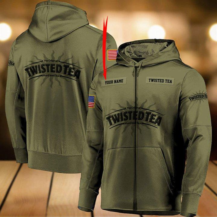 Personalized Military Green Twisted Tea Hoodie Twisted Tea Pullover