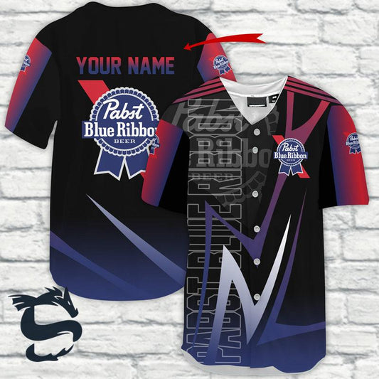 Personalized Pabst Blue Ribbon Beer Esport Style Baseball Jersey - Santa Joker