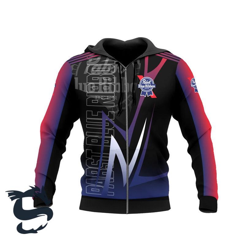 Personalized Pabst Blue Ribbon Esport Style Hoodie & Zip Hoodie - Santa Joker