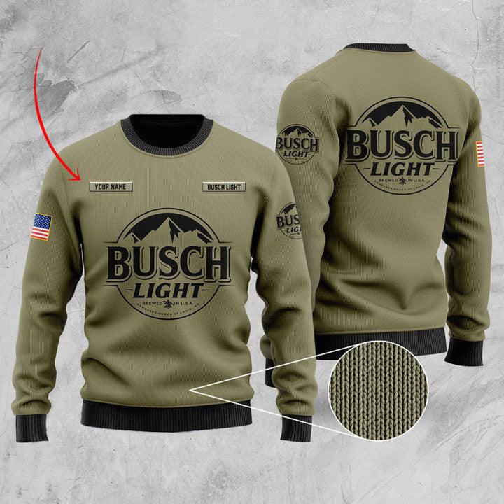 Personalized U.S Flag Busch Light Sweater - Santa Joker