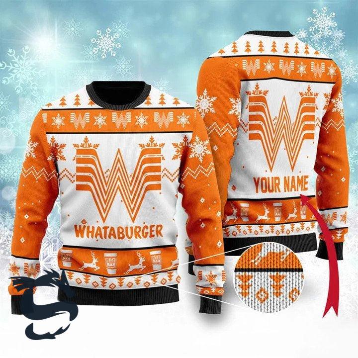 Personalized Whataburger Christmas Sweater - Santa Joker