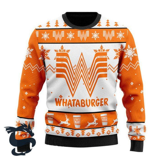 Personalized Whataburger Christmas Sweater - Santa Joker