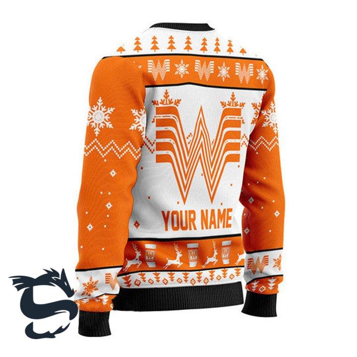 Personalized Whataburger Christmas Sweater - Santa Joker