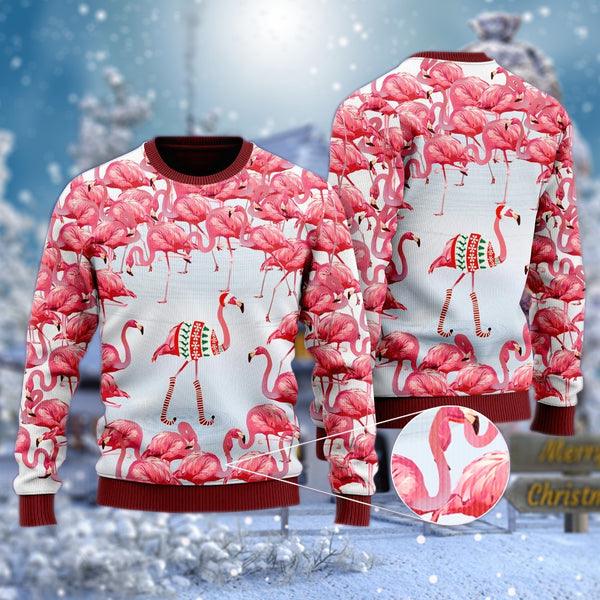 Pink Flamingo Christmas Village Ugly Sweater Flamingo Xmas Jumper