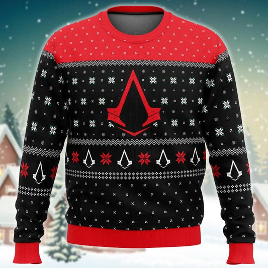 Red Logo Assassin's Creed Ugly Sweater - Santa Joker