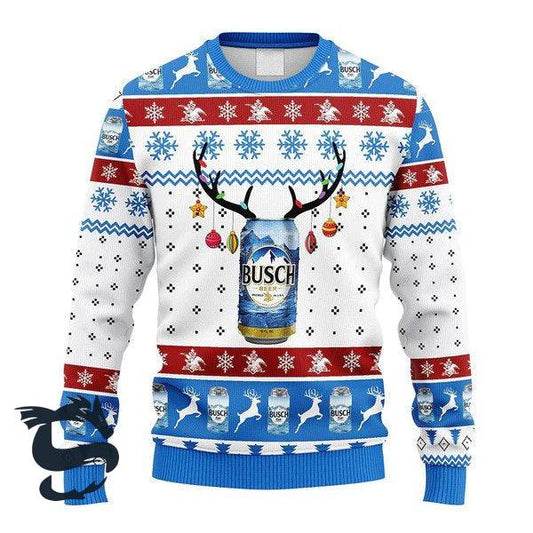 Reindeer Busch Beer Christmas Ugly Sweater - Santa Joker