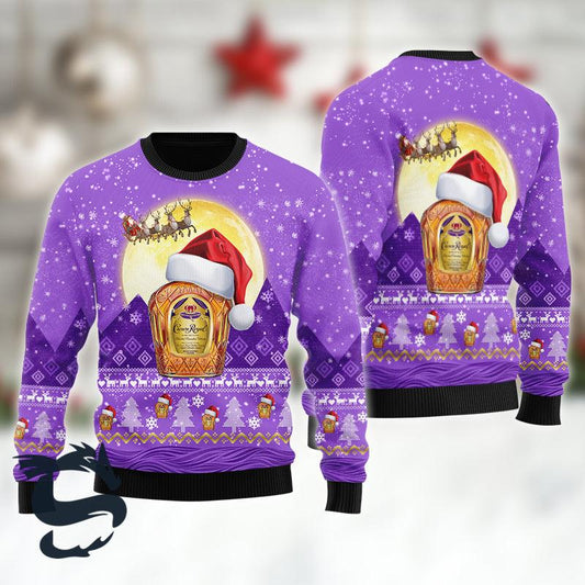 Santa Claus Sleigh Crown Royal Ugly Sweater - Santa Joker