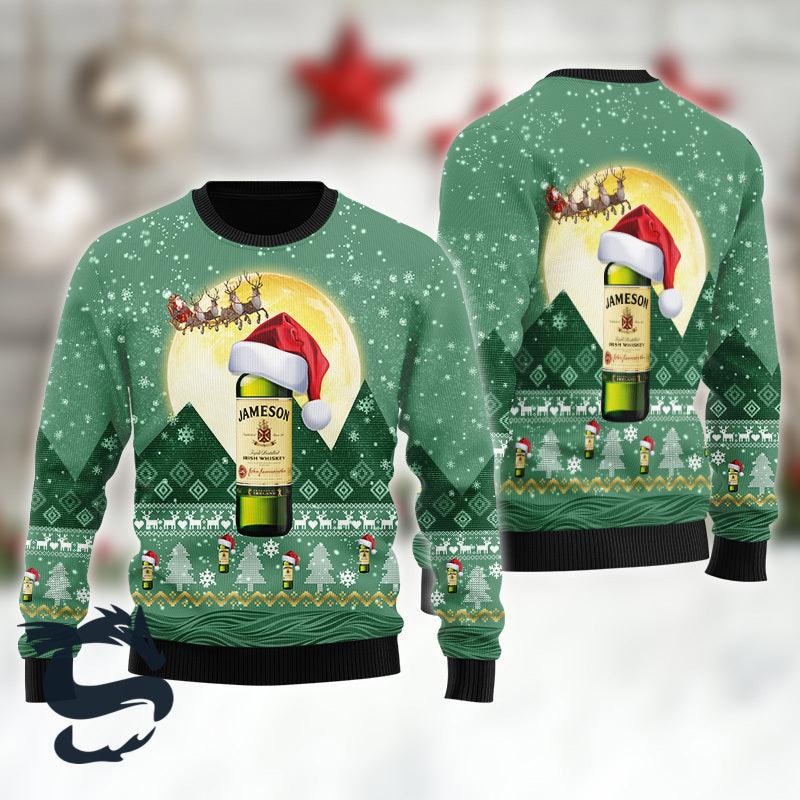 Santa Claus Sleigh Jameson Ugly Sweater - Santa Joker