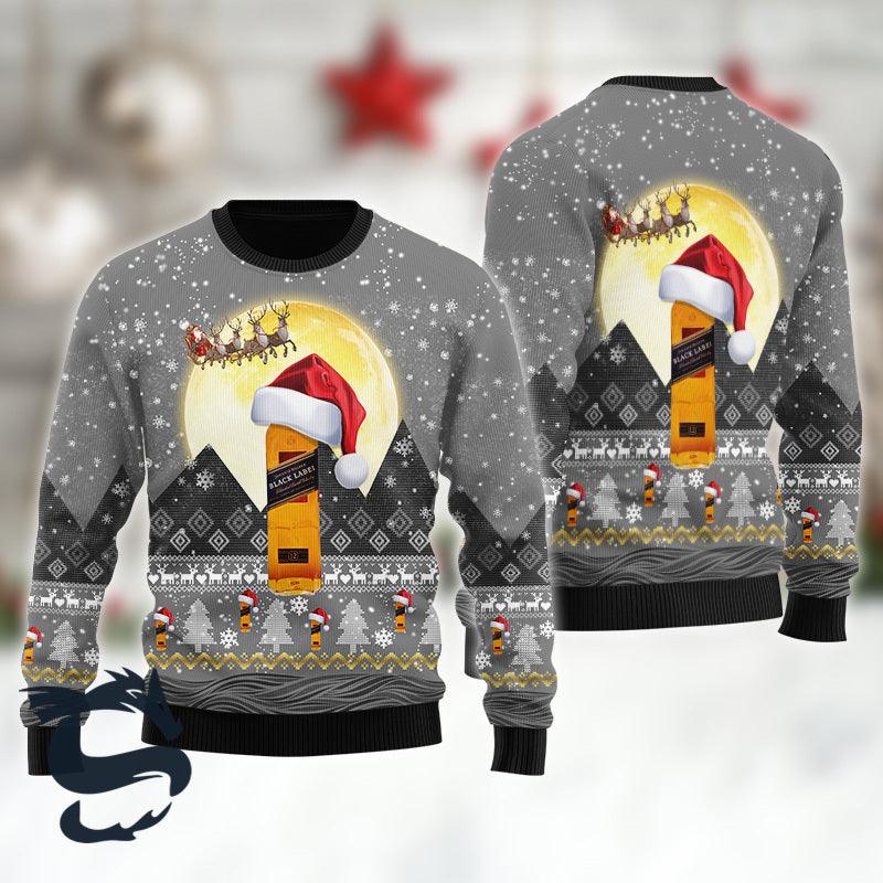 Santa Claus Sleigh Johnnie Walker Ugly Sweater - Santa Joker