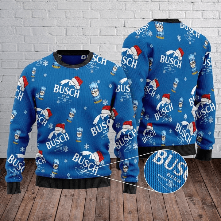 Santa Hat Busch Ugly Christmas Sweater - Santa Joker
