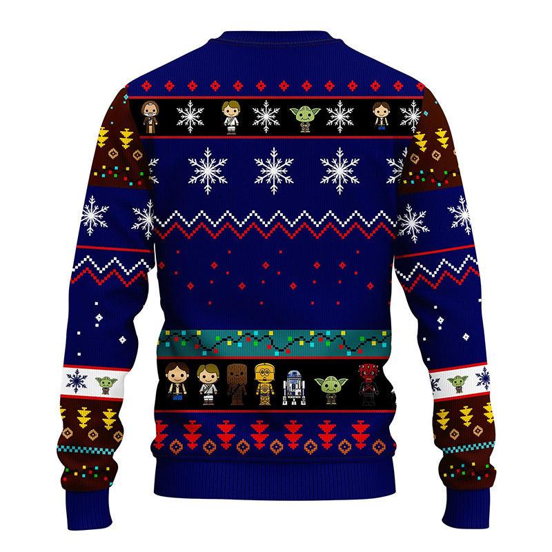 Star Wars Style Darth Reindeer Xmas Ugly Sweater - Santa Joker