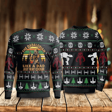 The Dadalorian Like A Dad Christmas Sweater - Santa Joker