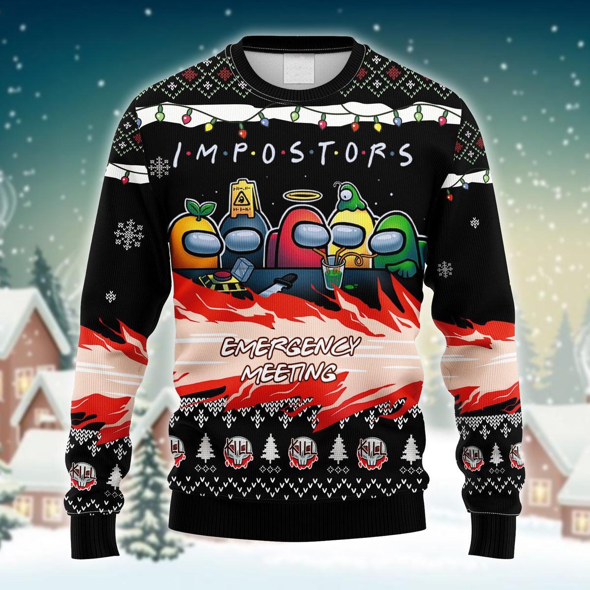 The Impostors From Among Us Ugly Sweater - Santa Joker