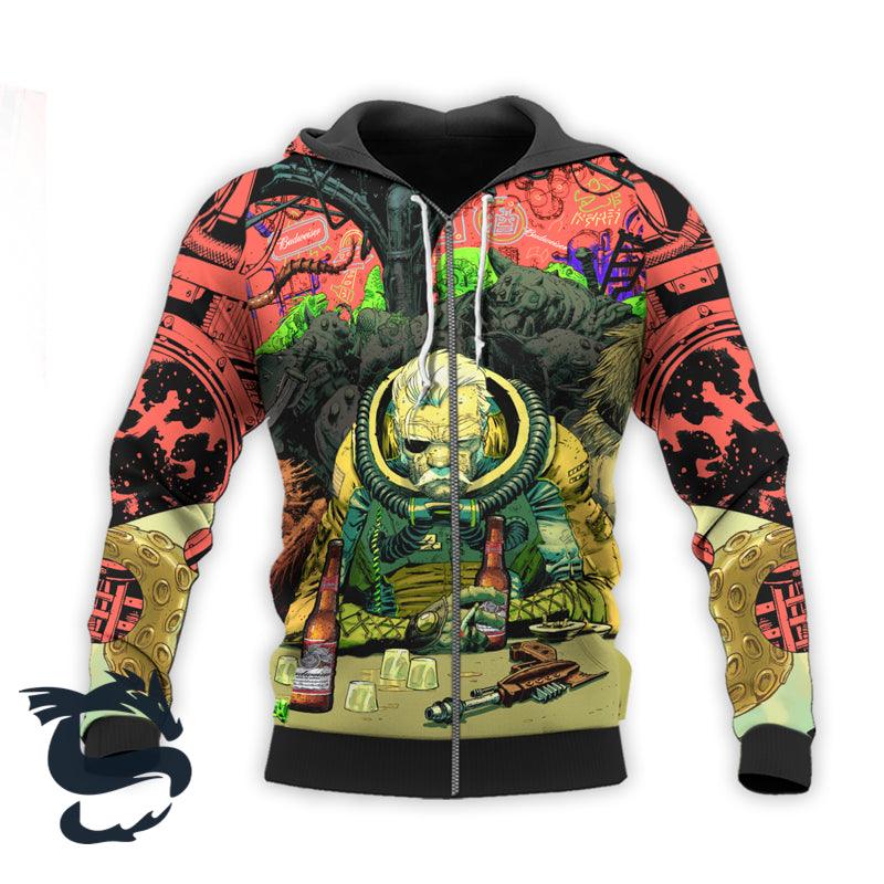 The Old Man Of Fear Agent Drink Budweiser Hoodie & Zip Hoodie - Santa Joker