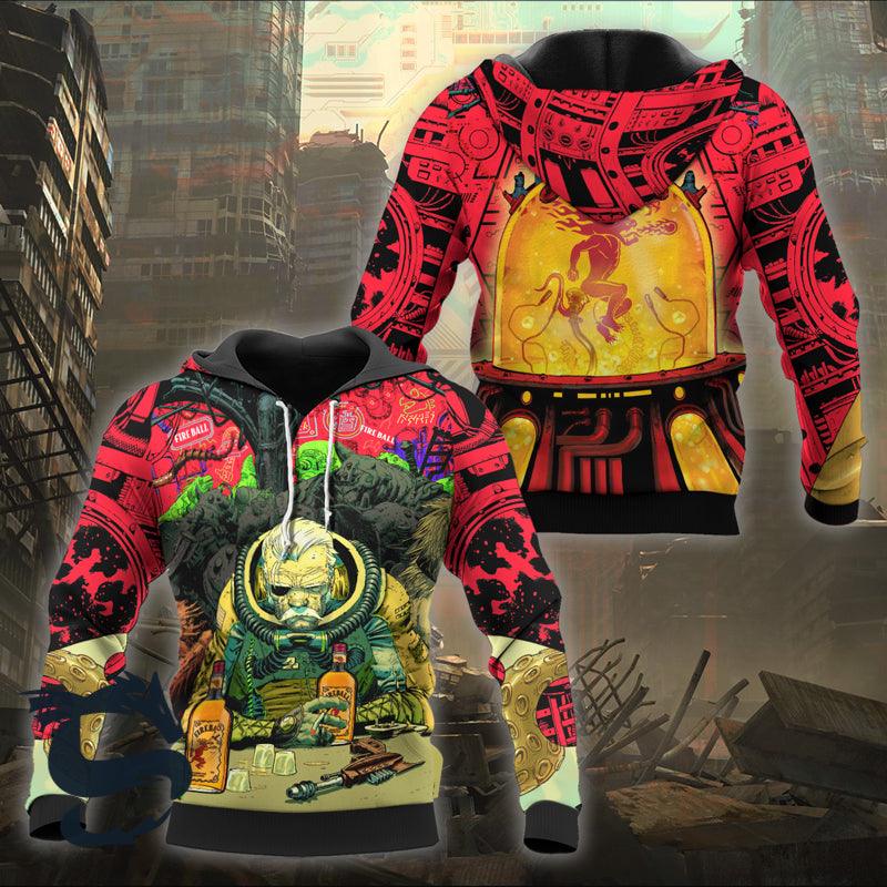 The Old Man Of Fear Agent Drink Fireball Hoodie & Zip Hoodie - Santa Joker